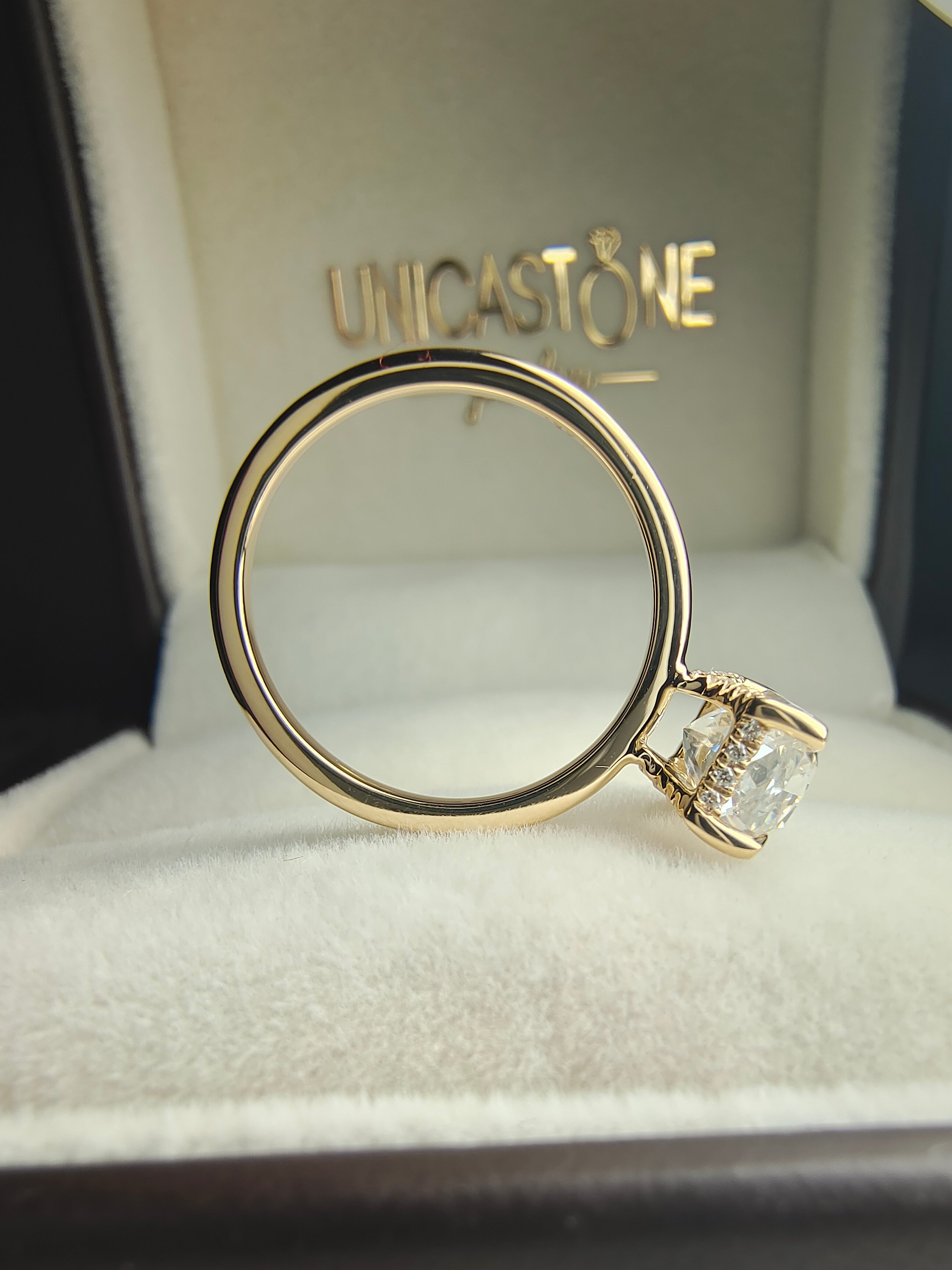 Hidden Halo Moissanite Ring by UnicaStone