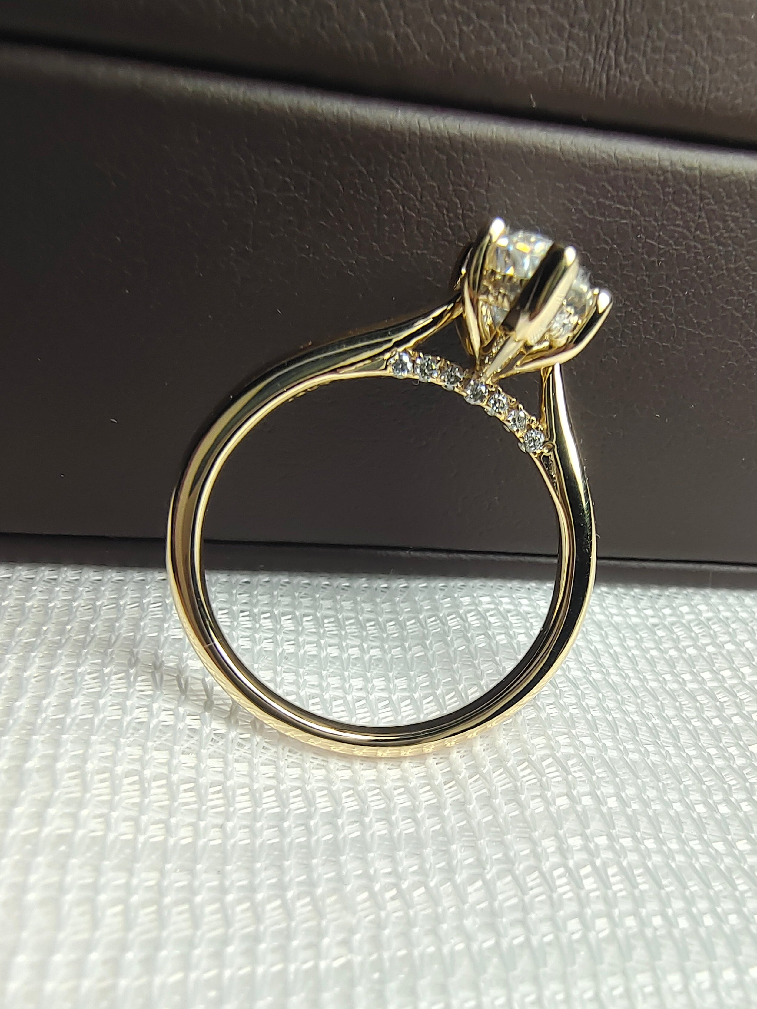 Pave Bridge Engagement Ring by UnicaStone