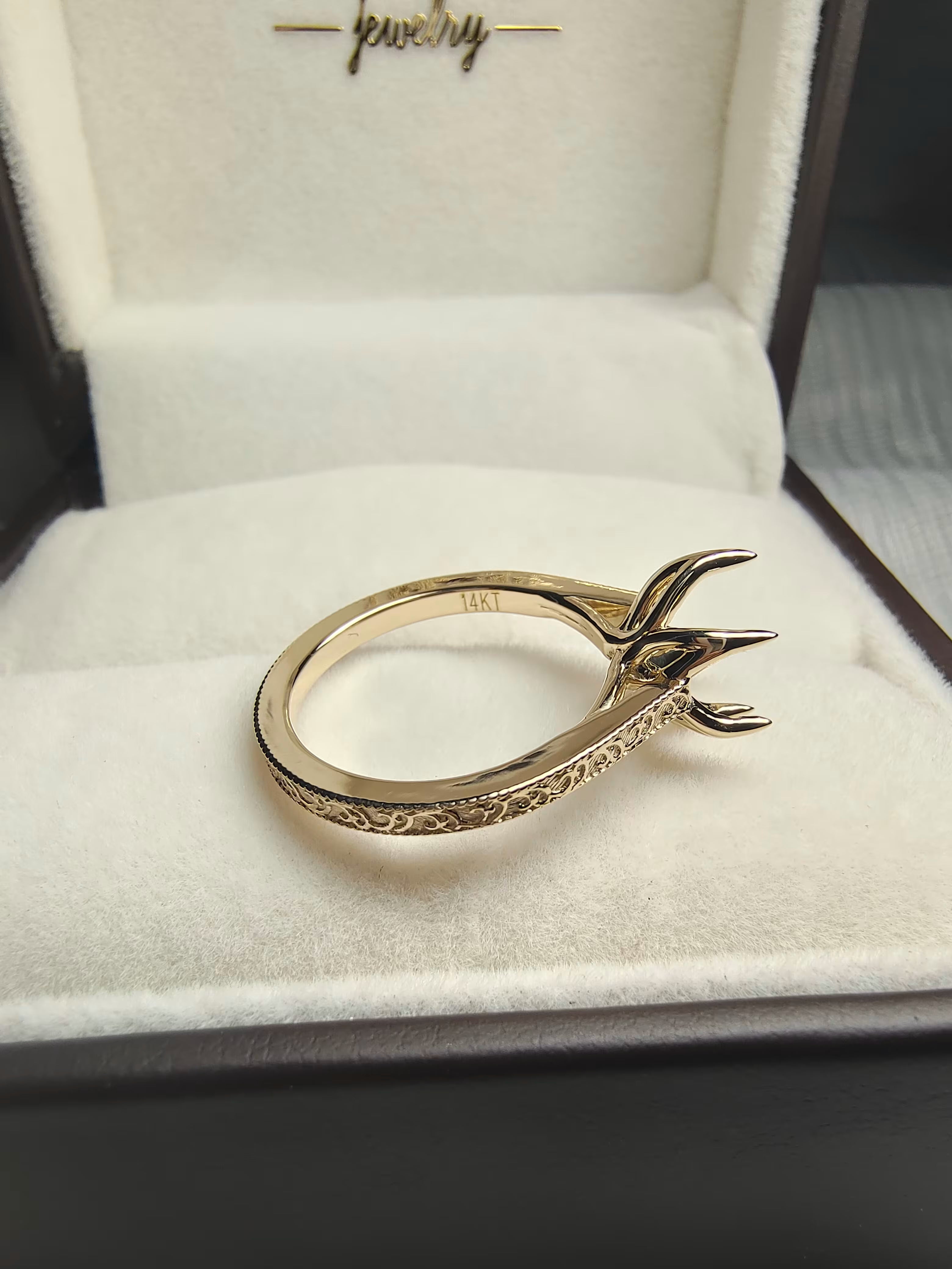 Custom moissanite semi mount setting by UnicaStone