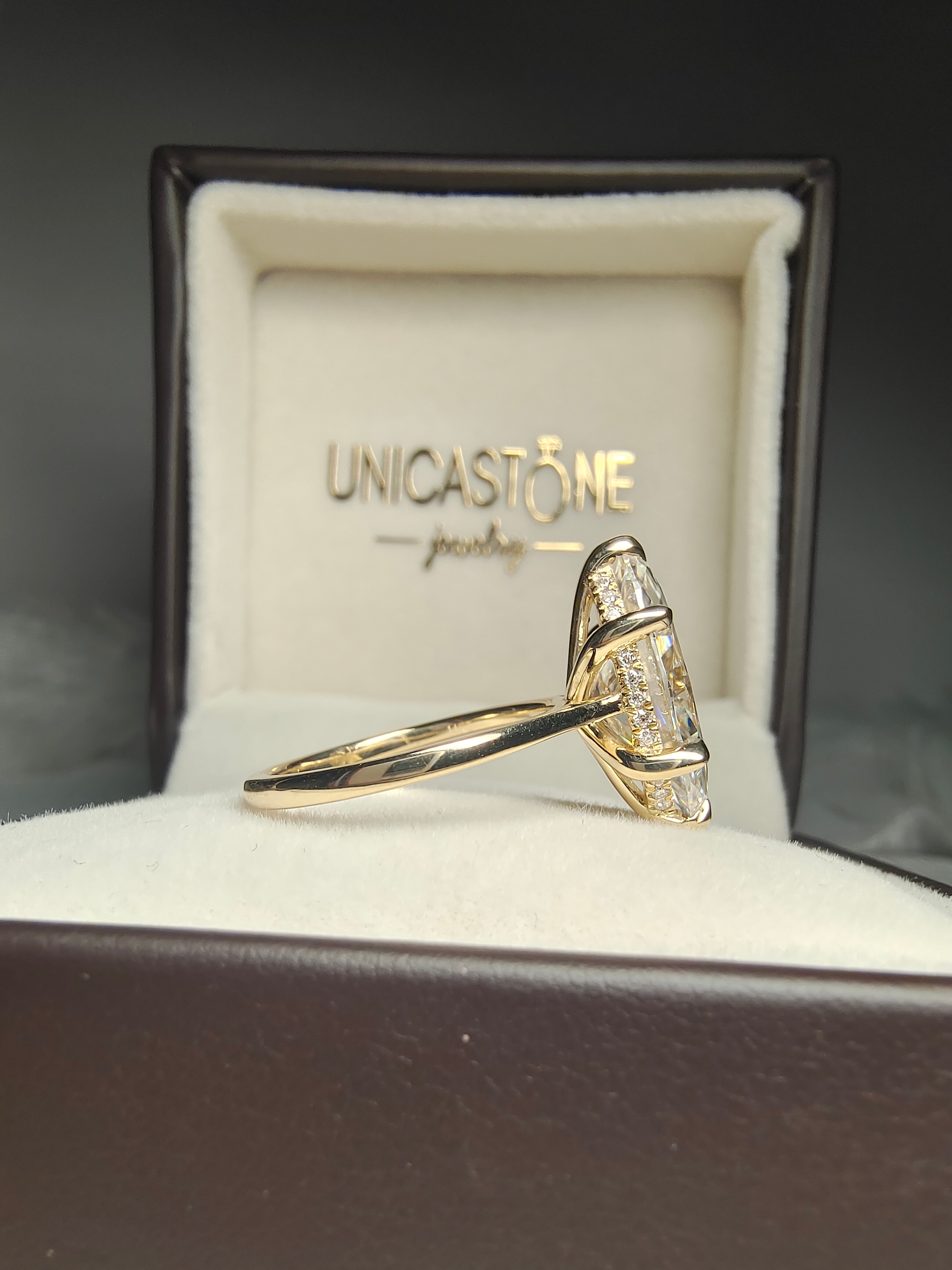 Hidden Halo Engagement Ring by UnicaStone