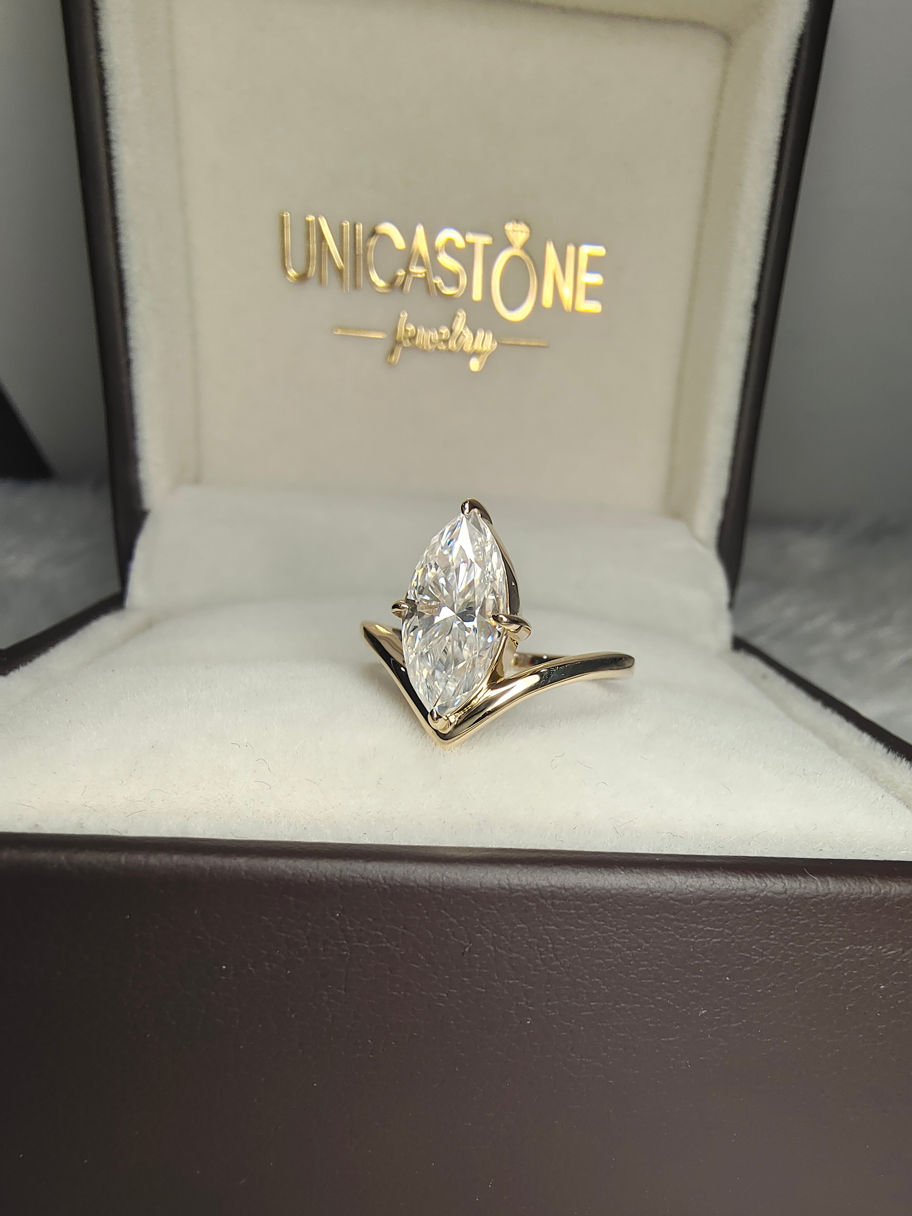 Unique Marquise Diamond Ring by UnicaStone