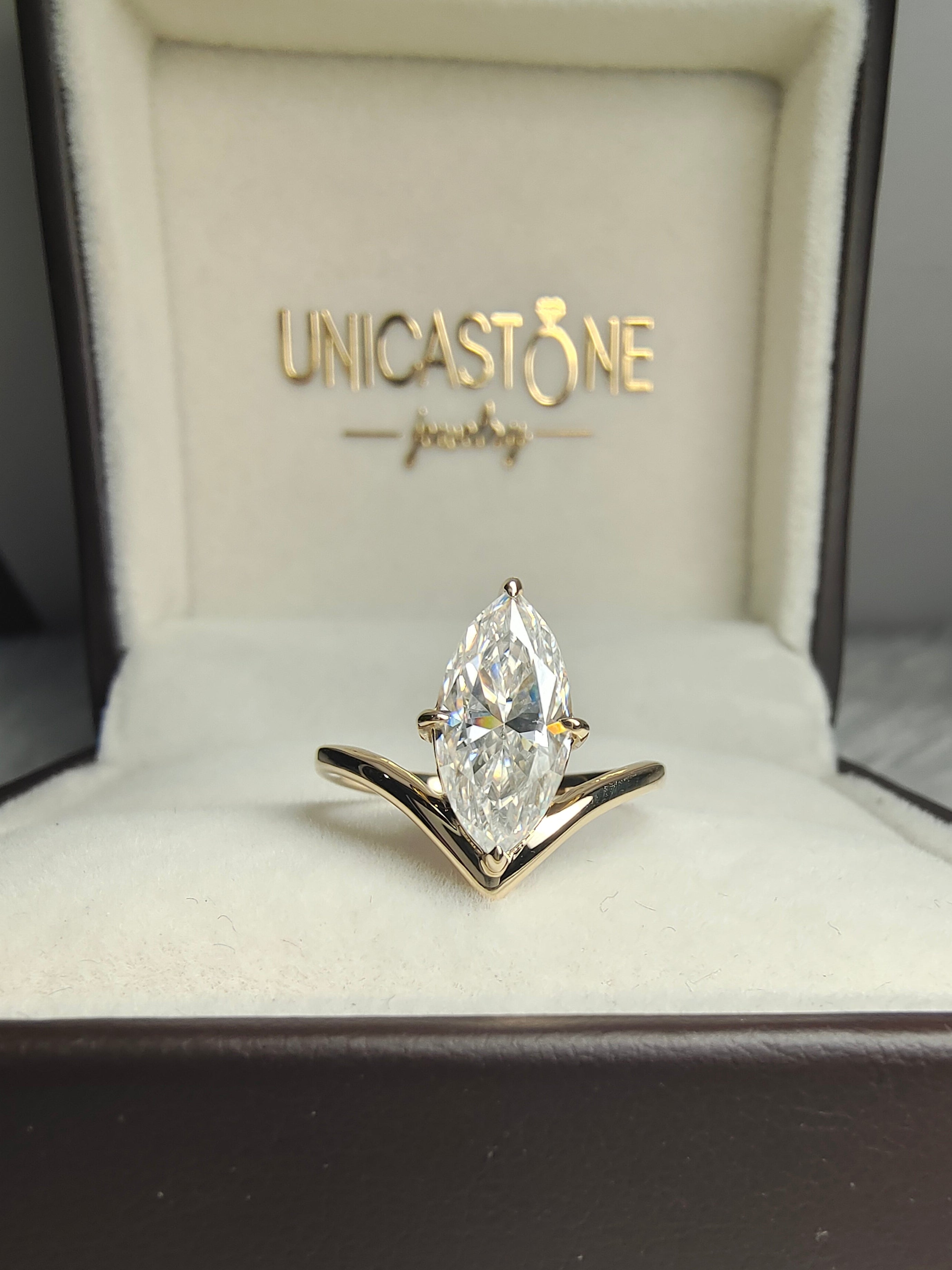 Marquise Moissanite Engagement Ring