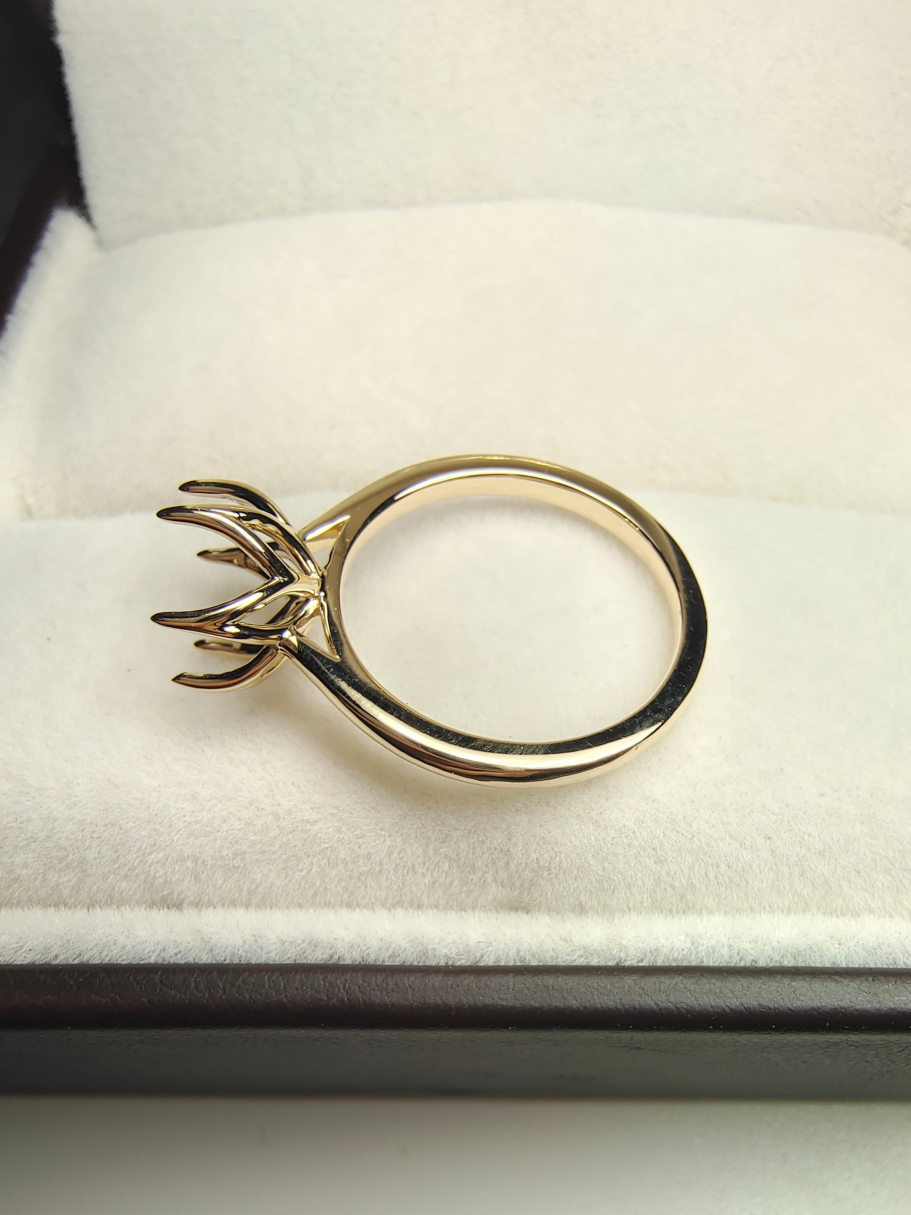 Tulip Cathedral Engagement Ring Setting by UnicaStone