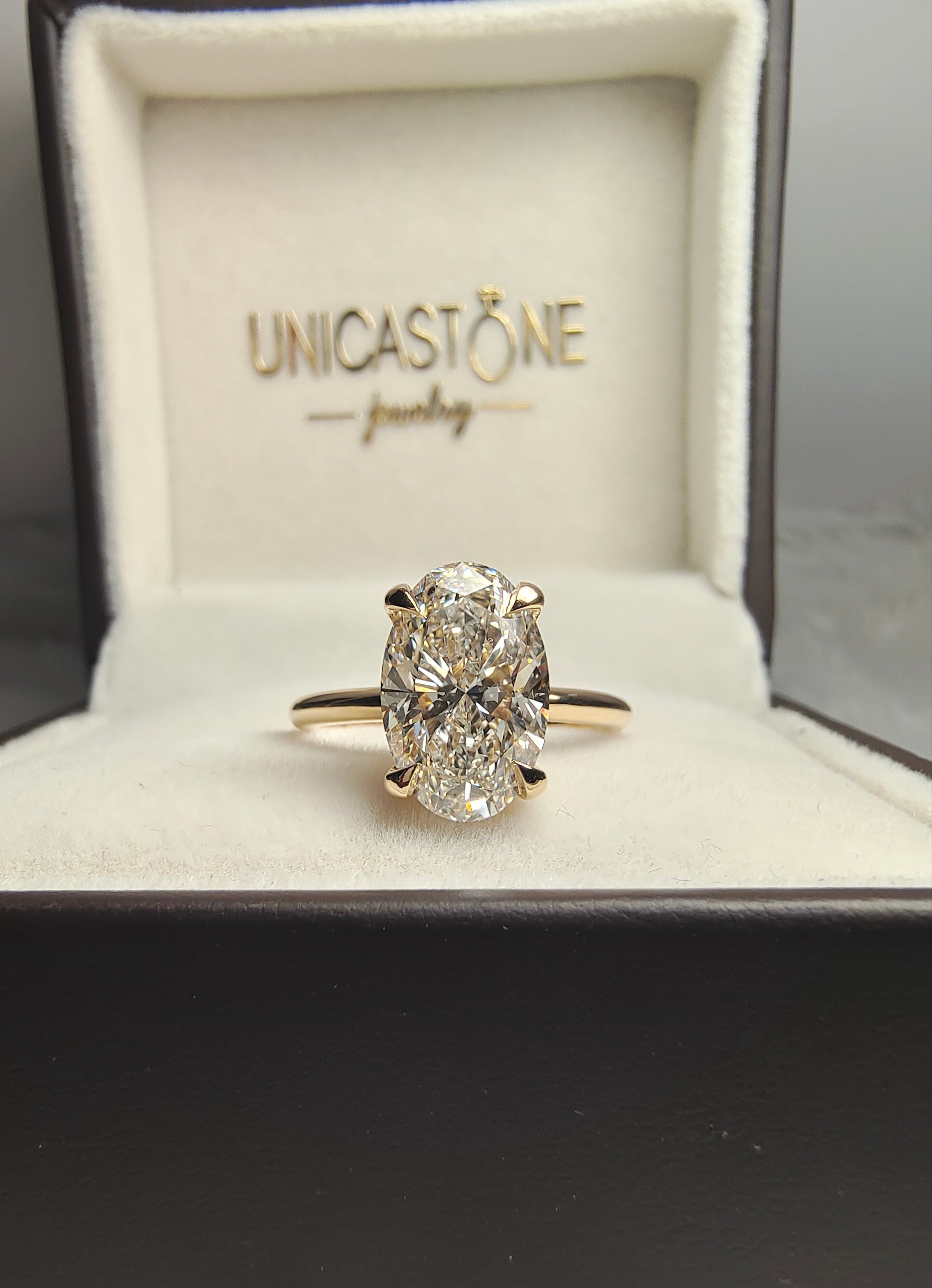Large 4 carat Oval Diamond Ring by UnicaStone