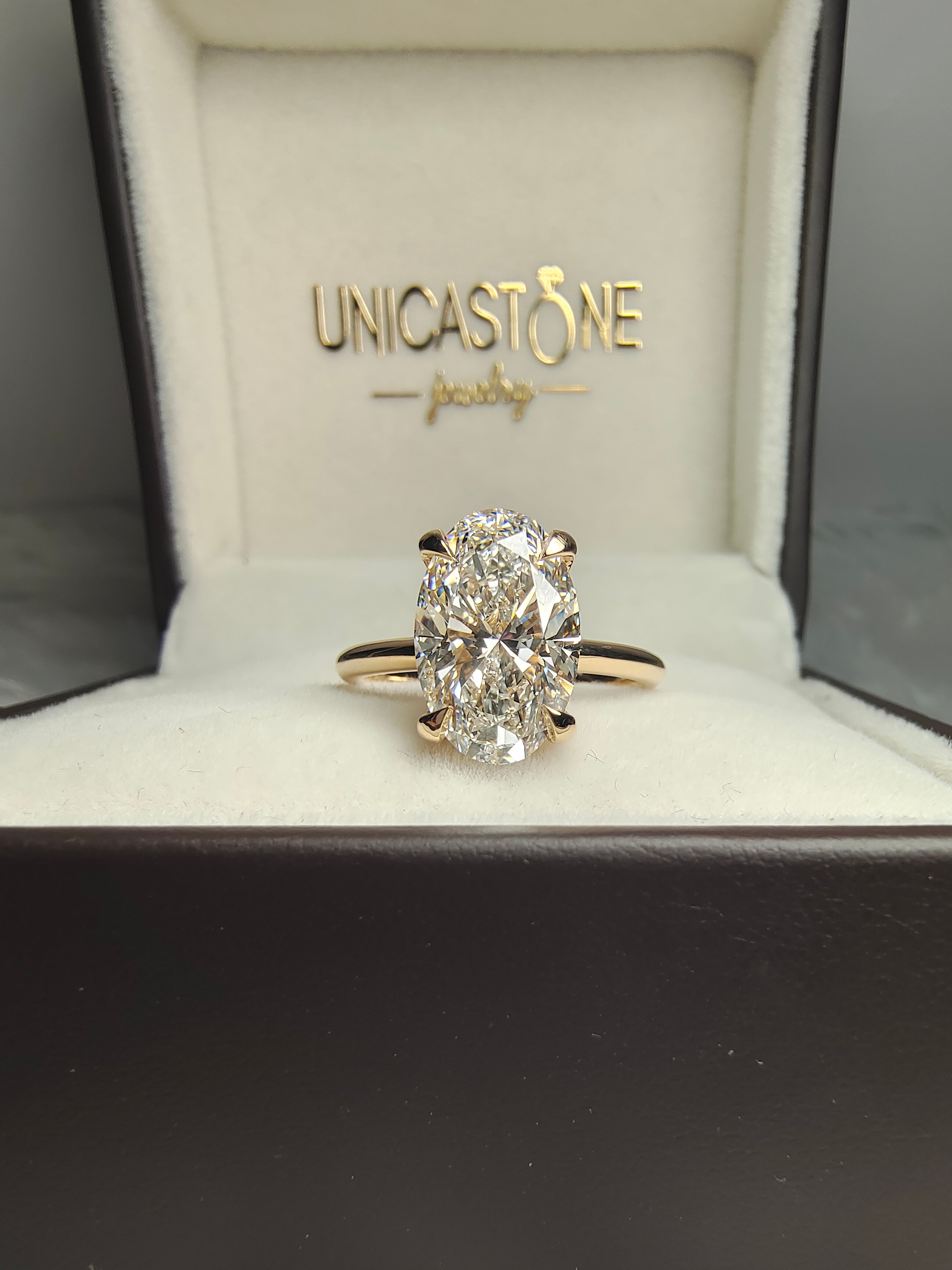 Large Oval Engagement Ring by UnicaStone