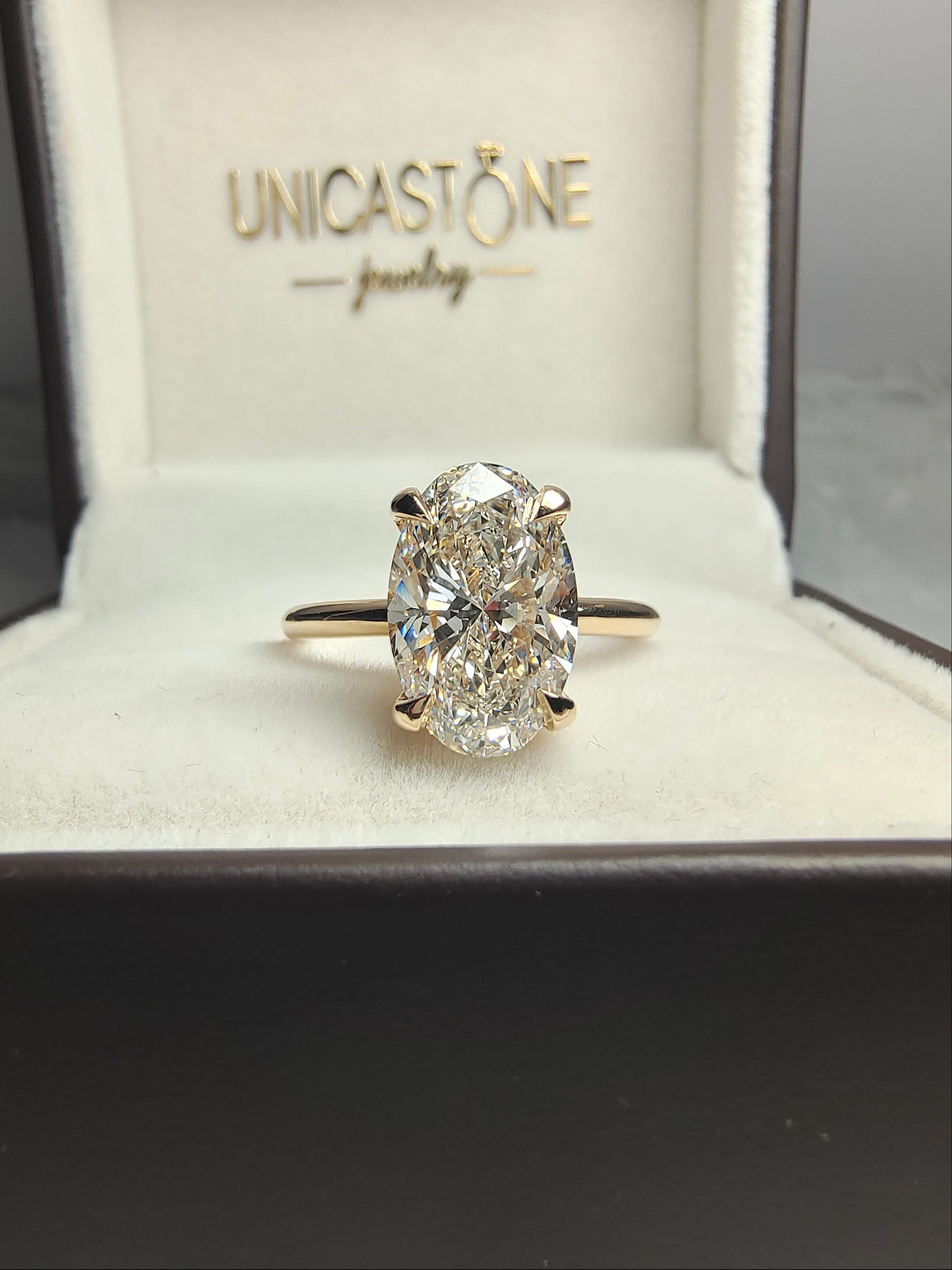 Unique Oval Moissanite Engagement Ring