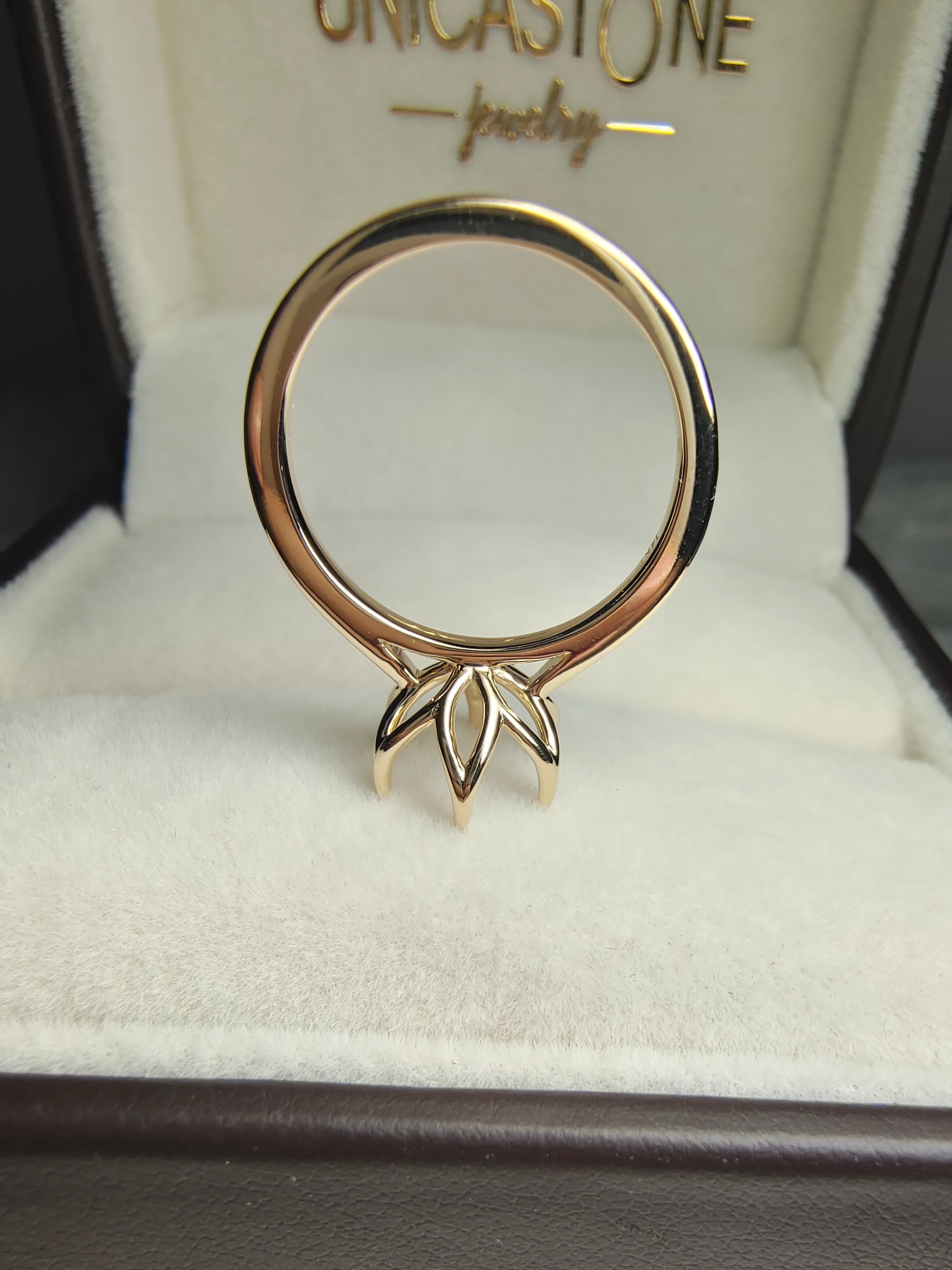 Cathedral Semi Mount Engagement Ring by UnicaStone