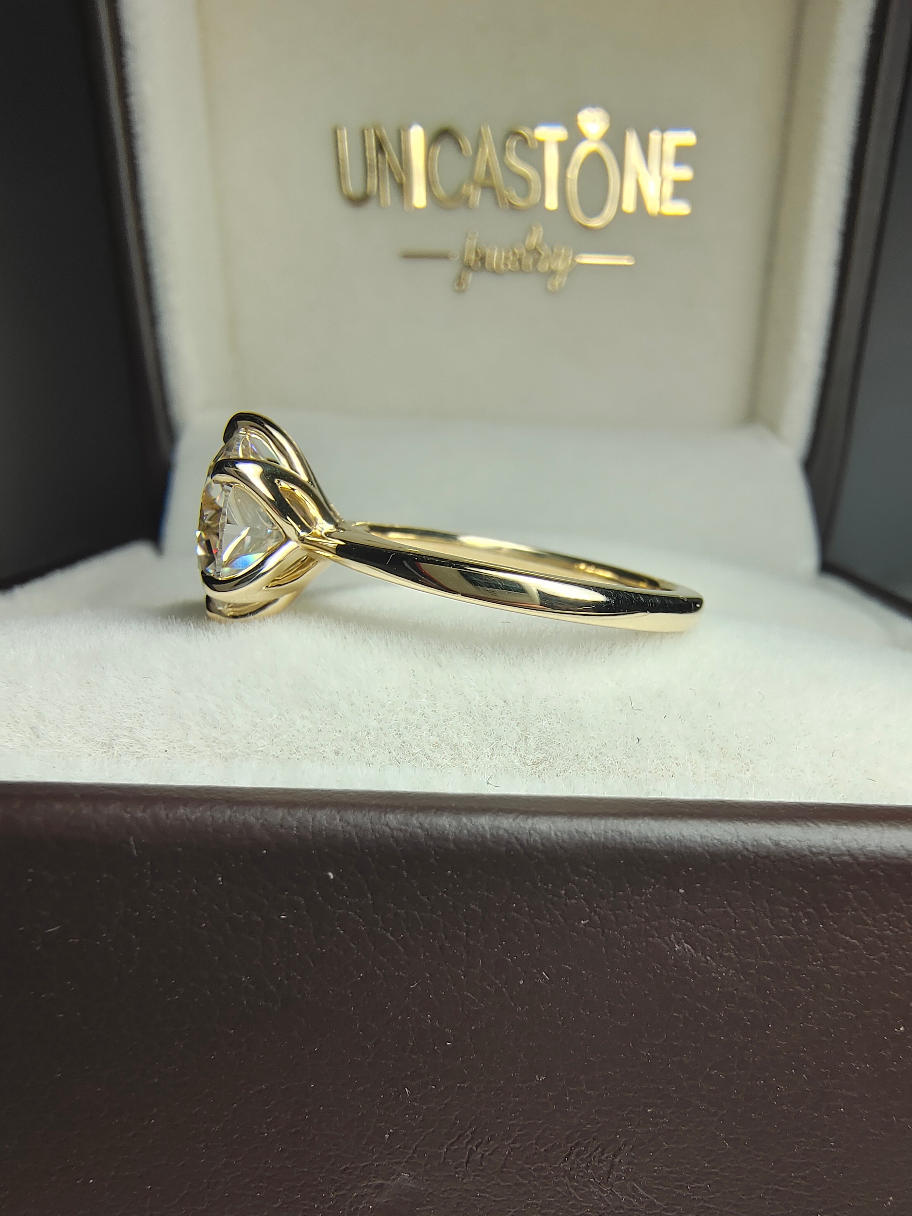 Tulip Setting Round Engagement Ring by UnicaStone