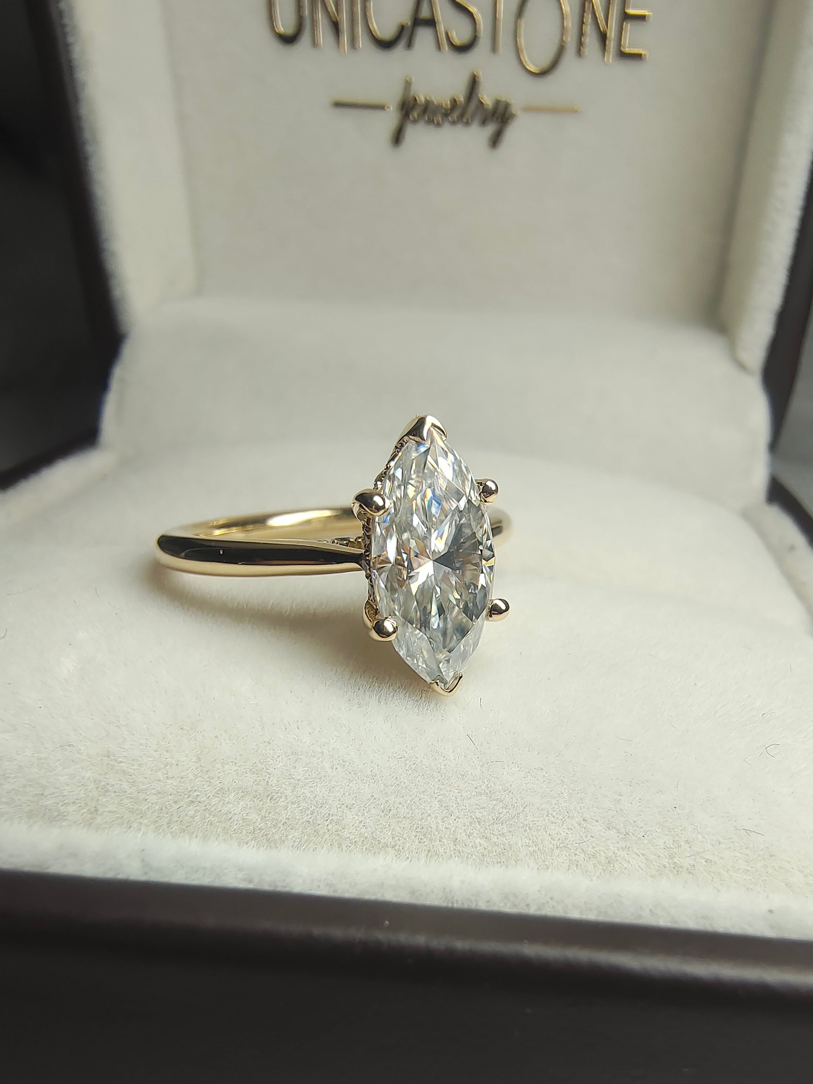 14k Yellow Gold Engagement Ring by UnicaStone