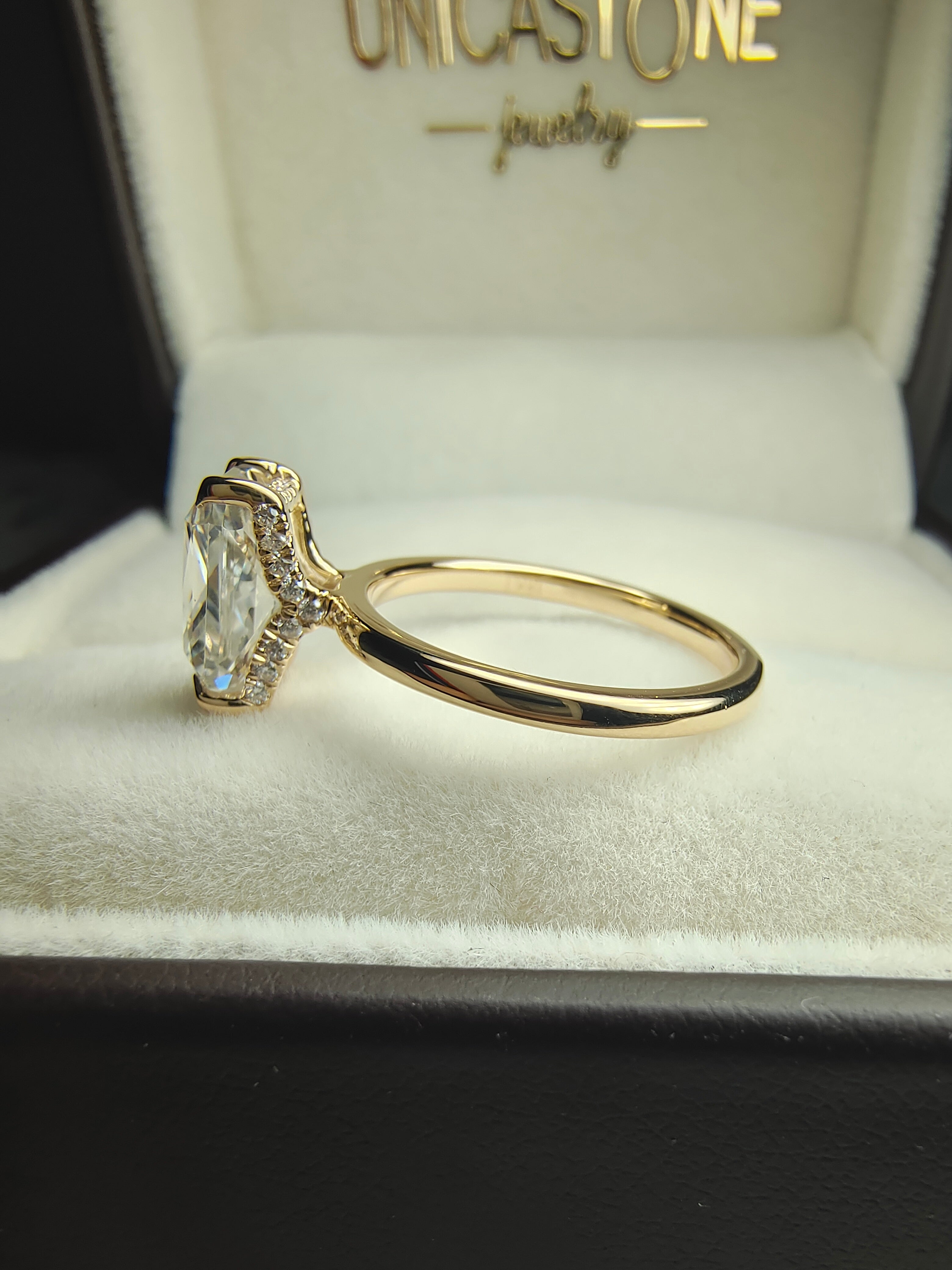 Hidden Halo Engagement Ring by UnciaStone