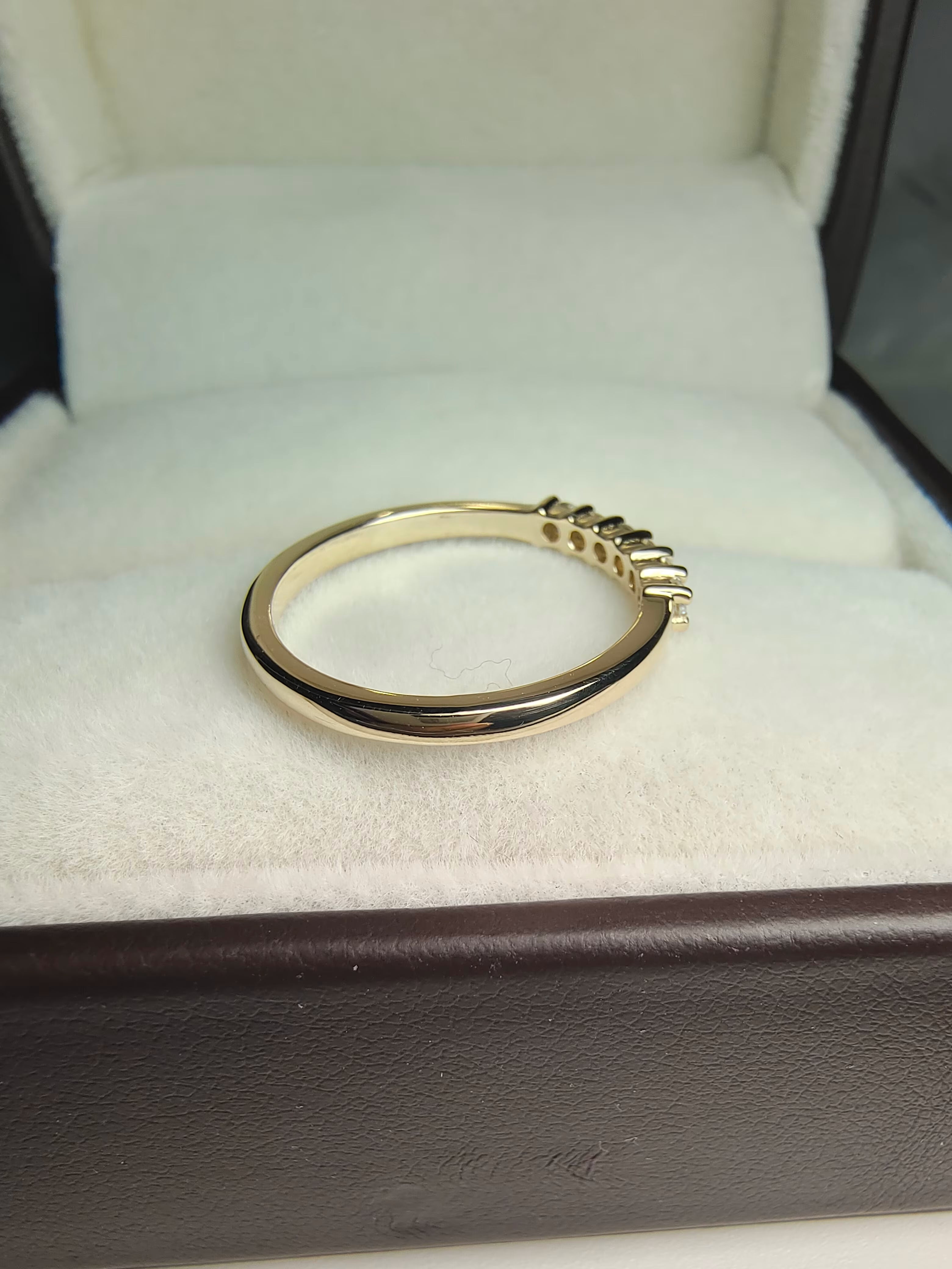 Handmade Six Stone Moissanite Wedding Band by UnicaStone