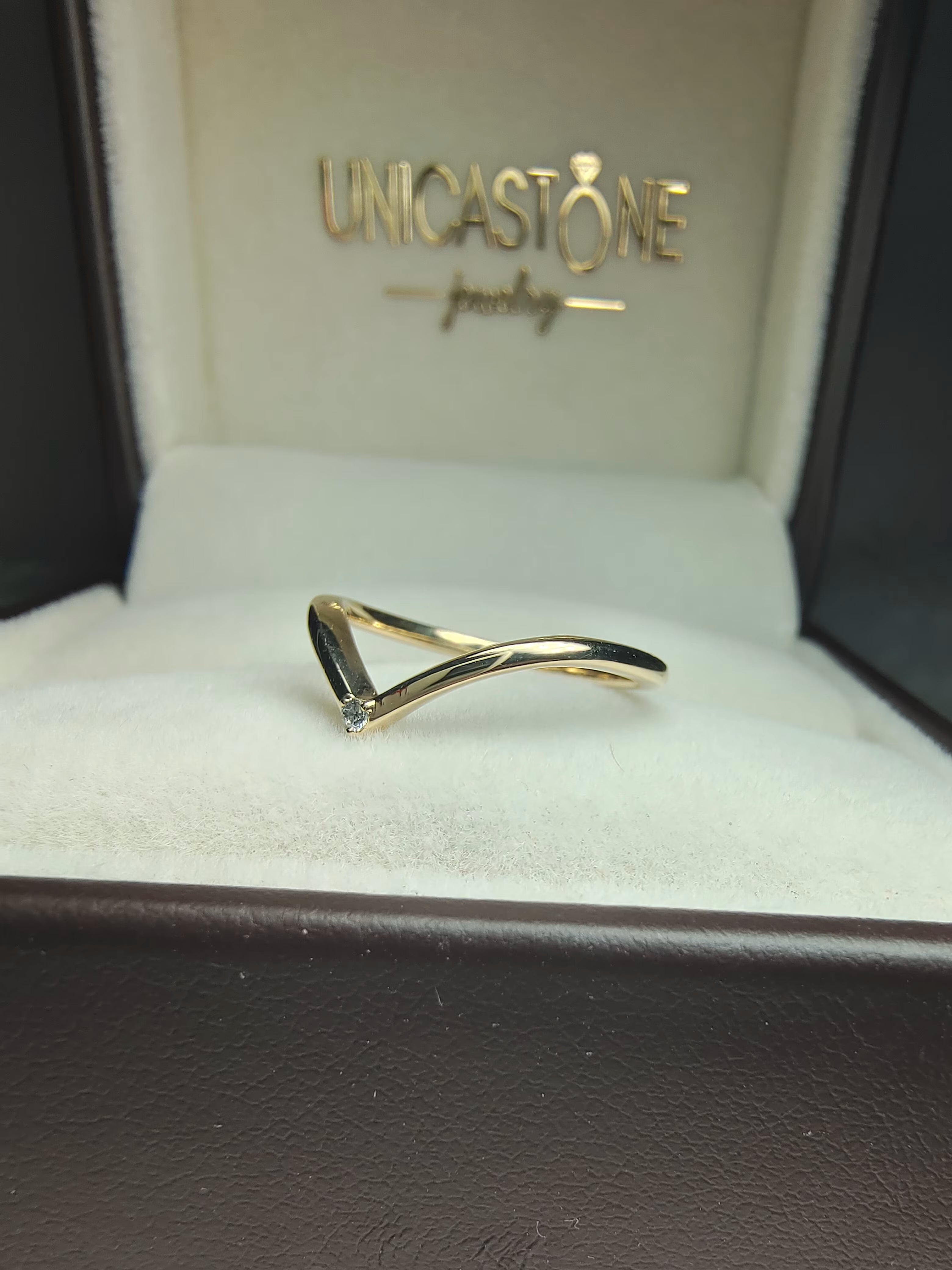 minimalist chevron moissanite band by unicastone