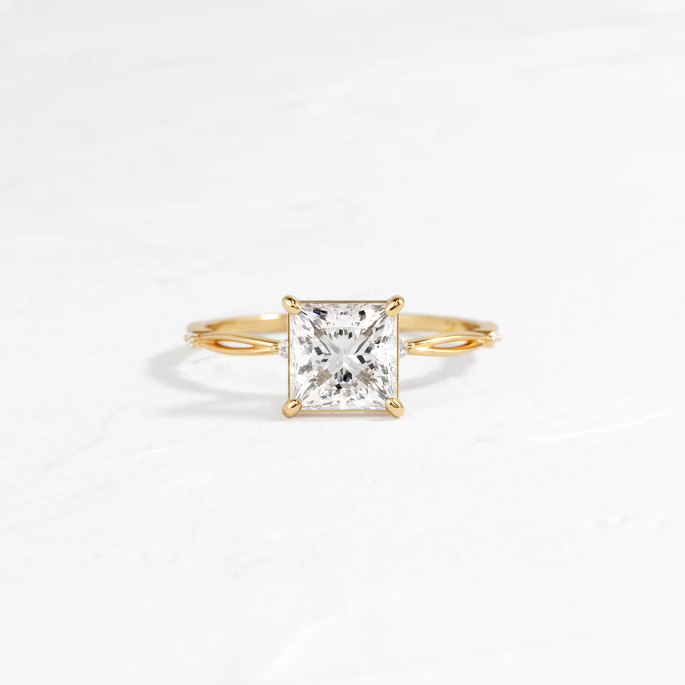 Candice - Double Band Pear Solitaire