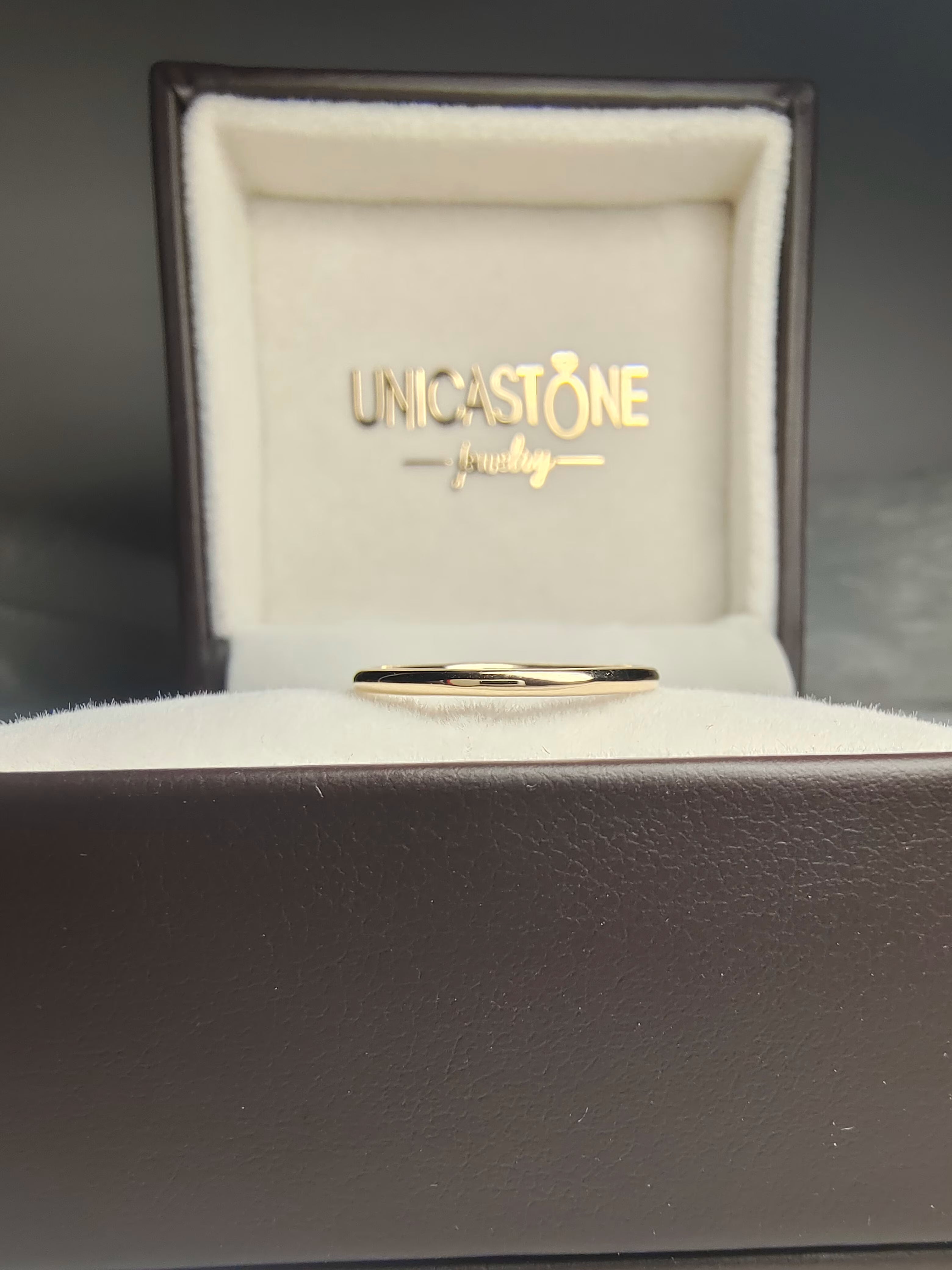 10k yellow gold wedding band by UnicaStone